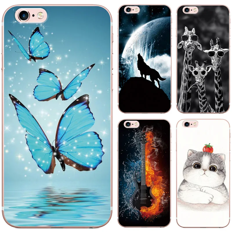 

Case for iphone X 8 7 6 6S 5 5S SE Cover Cute Pattern Transparent Soft Silicon TPU Cases Protective Phone Back Cover Fundas capa