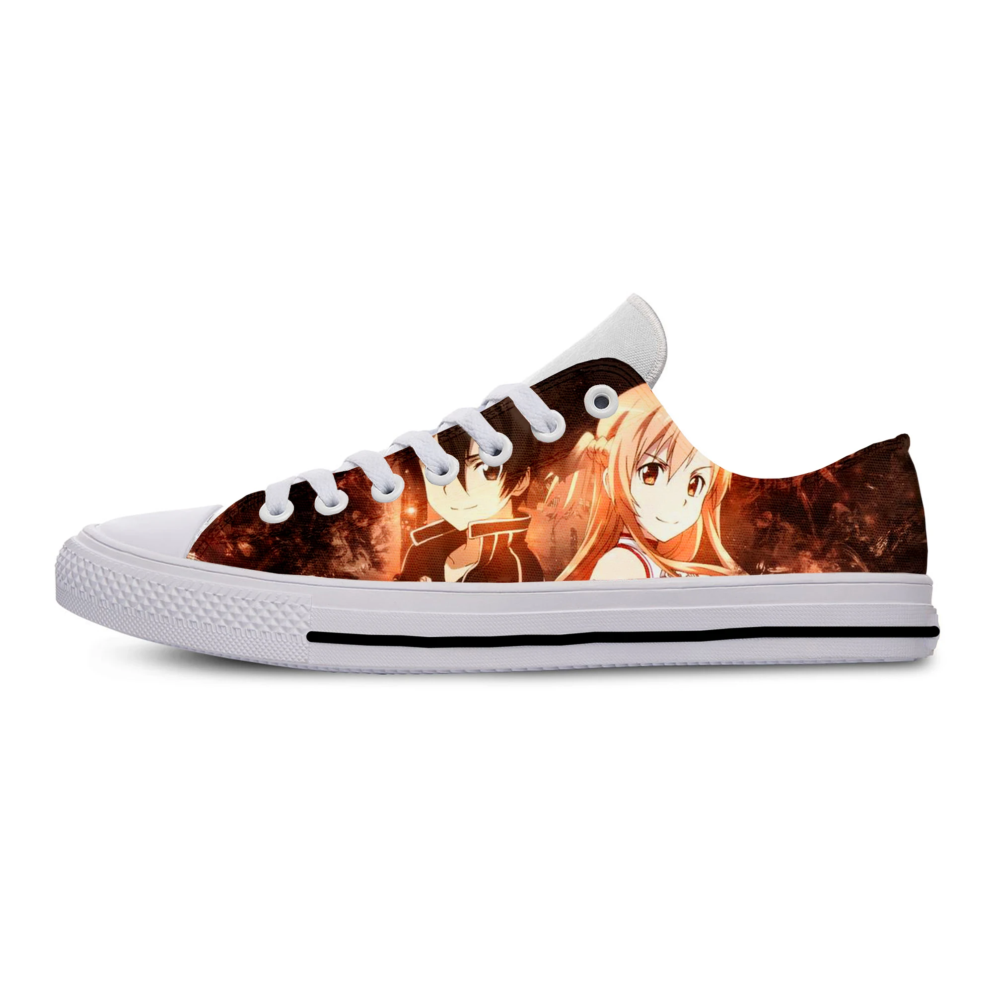 Hot Anime SWORD ART ONLINE Yuki Asuna SAO 3D Print Lightweight Fashion Shoes Casual Breathable Classic Flat Canvs Sneakers | Спорт и
