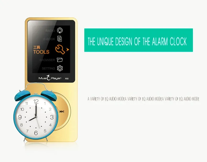 IQQ X02 8GB MP3 Music Player 1.8 Inch Screen 30h lossless sound, Support up to 64GB Micro SD Card Gold Built in Speaker FM Ebook (16)