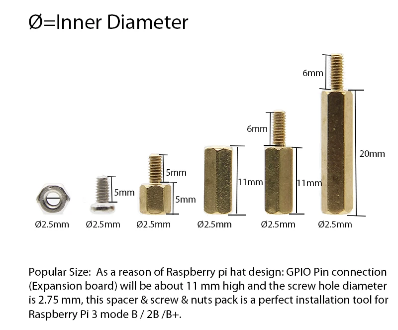 Raspberry Pi 4 Modèle B/3b +/3b, Outil D'installation, 132 Pièces, Série  M2.5, Entretoise Hexagonale En Laiton/entretoise + Écrous + Vis, Kit  D'accessoires - Accessoires De Carte De Démonstration - AliExpress