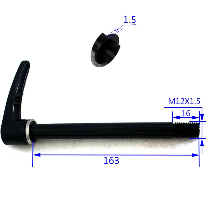 

Rear Thru axle 12X142 mm Road Cyclocross Gravel bicycle skewers QR TP 1.5 mm length 163 mm compatiable L160 -L164 axis