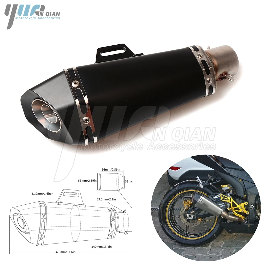 

Motor Scooter exhaust Modified Exhaust Muffler Pipe For Yamaha R1 R3 R6 R125 FZ6 FZ1 FAZER XV 950 MT07 MT09 MT 03 TMAX XMAX VMAX