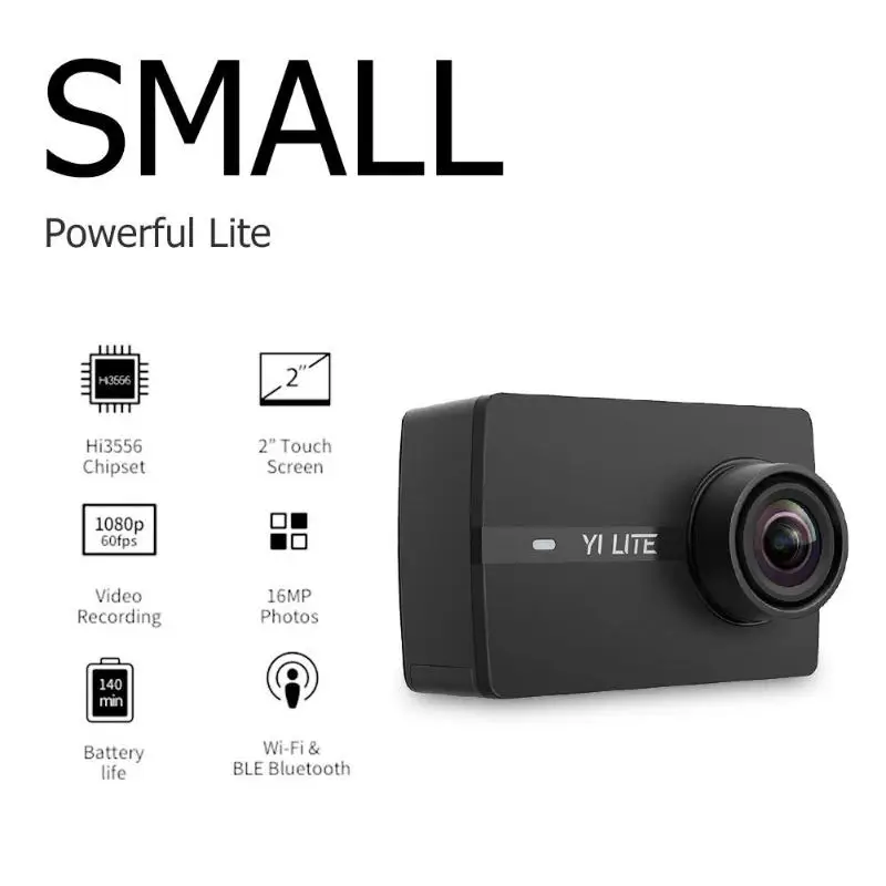

Yi Lite 4K Action Sports Camera 16MP 2 inch Touch Screen 150 Lens EIS Black Bluetooth 4.1 Sport Camera Support Flash Storage