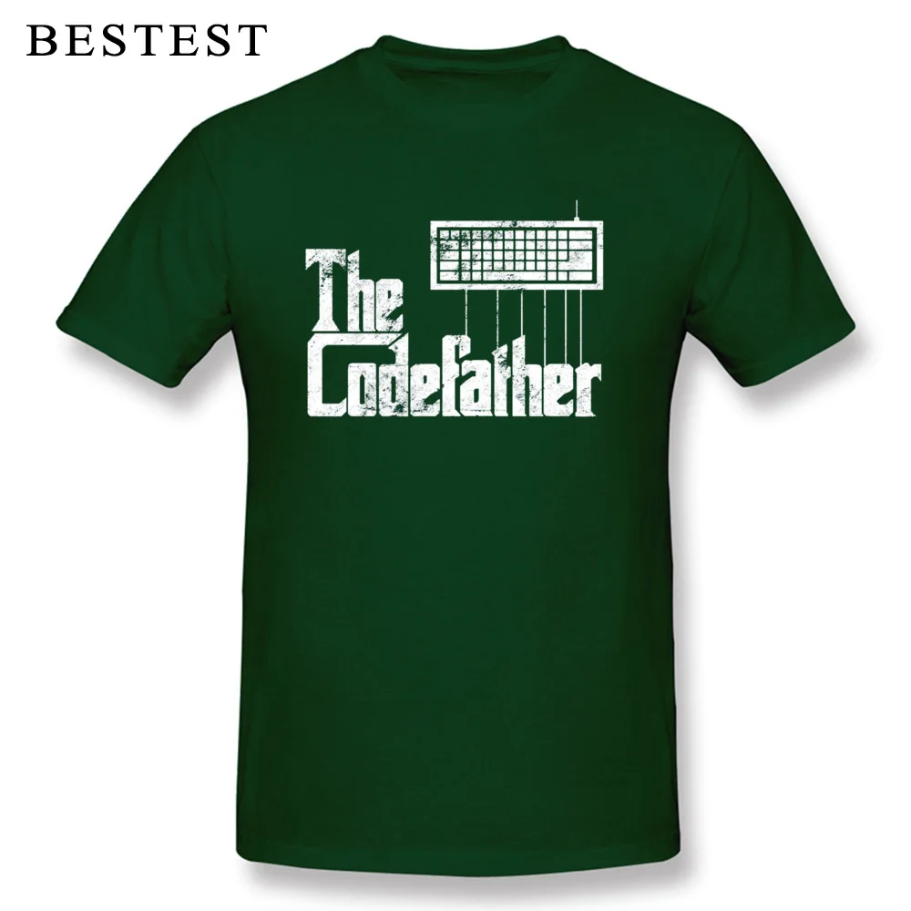 Casual Crewneck T Shirt Summer Fall Tops Shirt Short Sleeve 2018 Discount 100% Cotton Casual Tees Print Men Top Quality Funny programmer t shirt The Codefather t shir dark