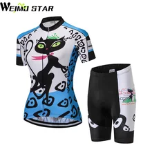 WEIMOSTAR летние девушки Велоспорт Джерси Ropa Ciclismo Шорты мягкий велосипед Костюмы Для женщин велосипедная спортивная одежда Размеры: S-4XL