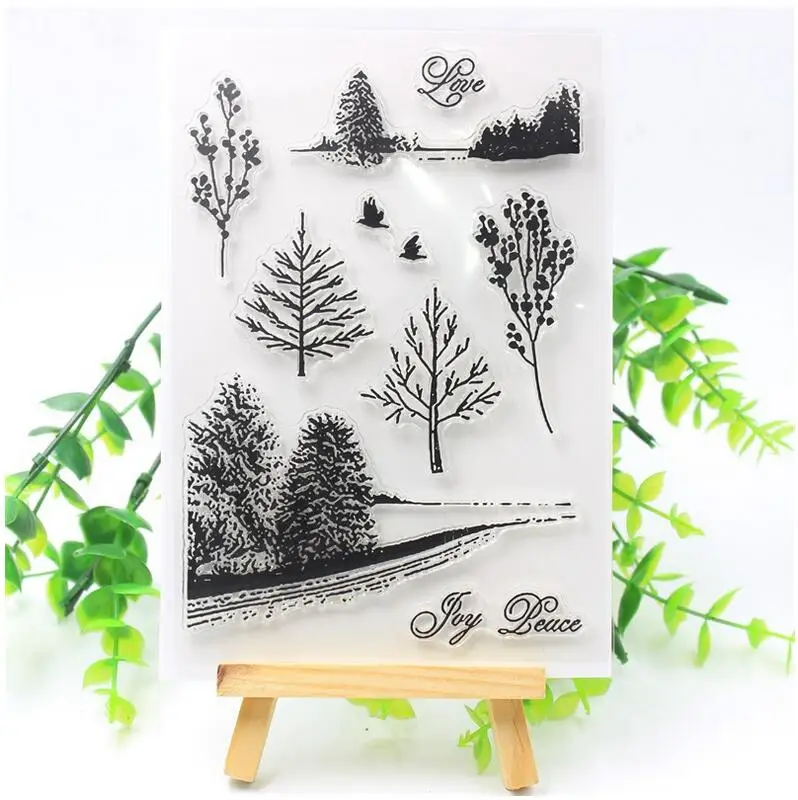 

Transparent Seal for DIY Clear Silicone Stamps Pine tree PVC Rubber Stamps