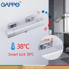 GAPPO Shower Faucets mixer thermostat taps thermostatic mixing valve bath shower for bathroom brass chrome faucet shower GAPPO Shower Faucets mixer thermostat taps thermostatic mixing valve bath shower for bathroom brass chrome faucet shower