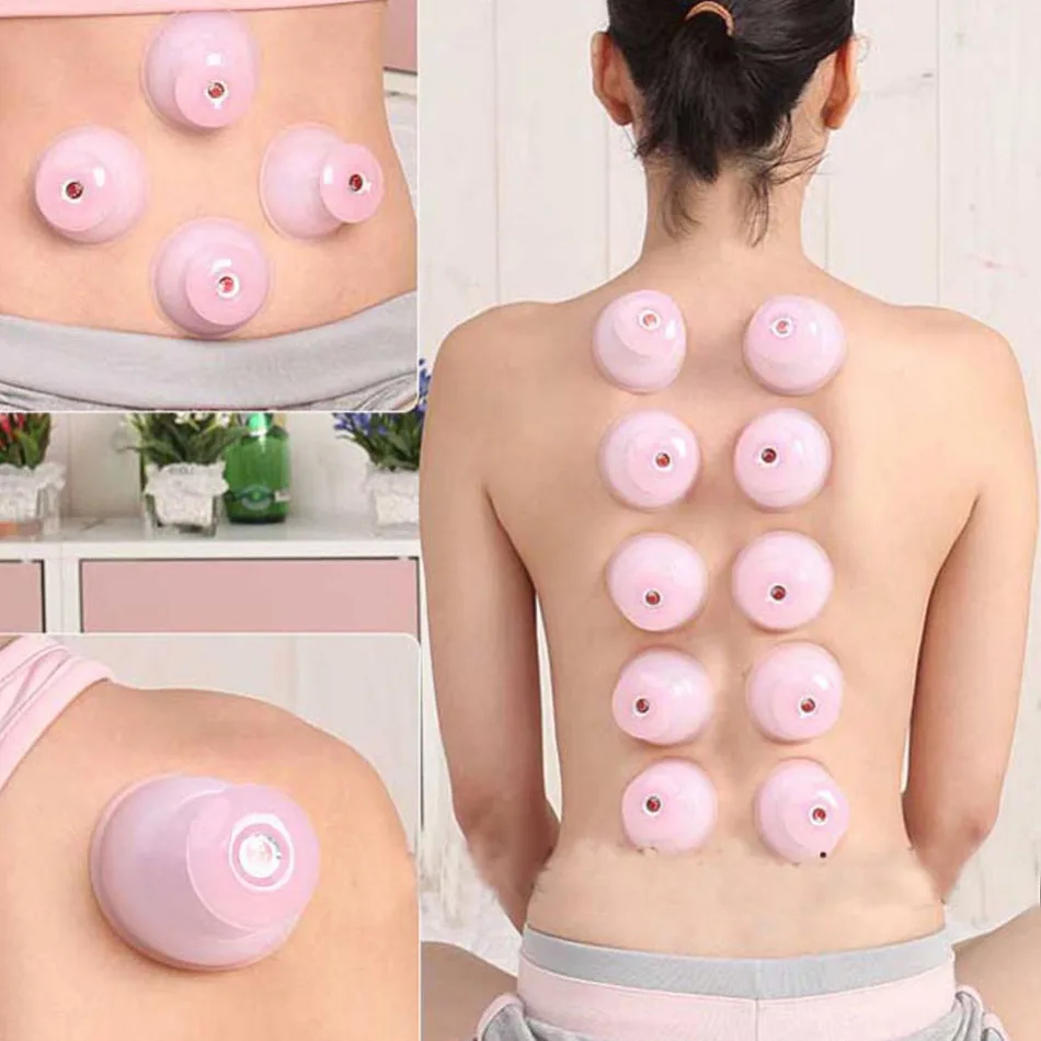 1pcs Large Family Body Helper Anti Cellulite Vacuum Silicone Cupping Cups fitness Tool Pink Color Fitness Accessories