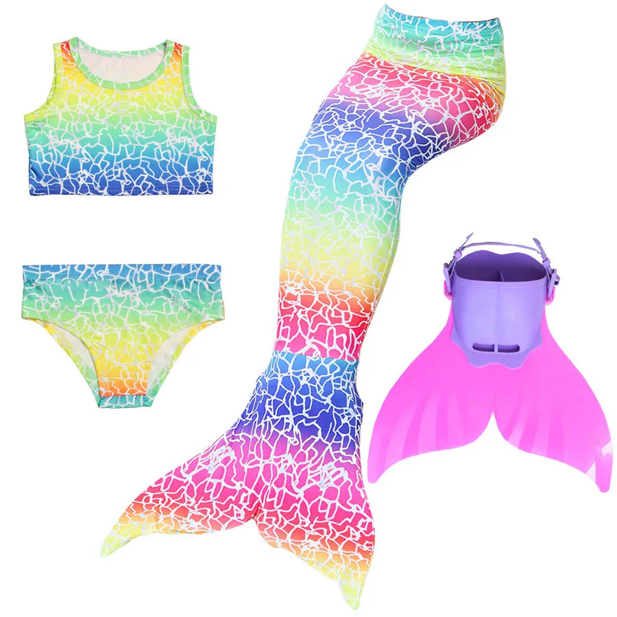 

Children Mermaid Tails with Monofin Kids Girls Costumes Swimming Mermaid Tail Mermaid Swimsuit Flipper for girls