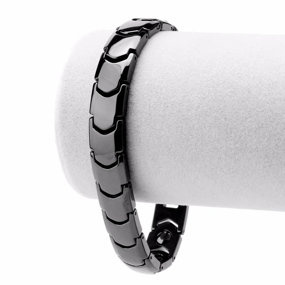 Черный керамический мужской браслет, исцеляющий магнитный браслет, мужской модный браслет Erkek Bileklik из нержавеющей стали, ювелирный подарок