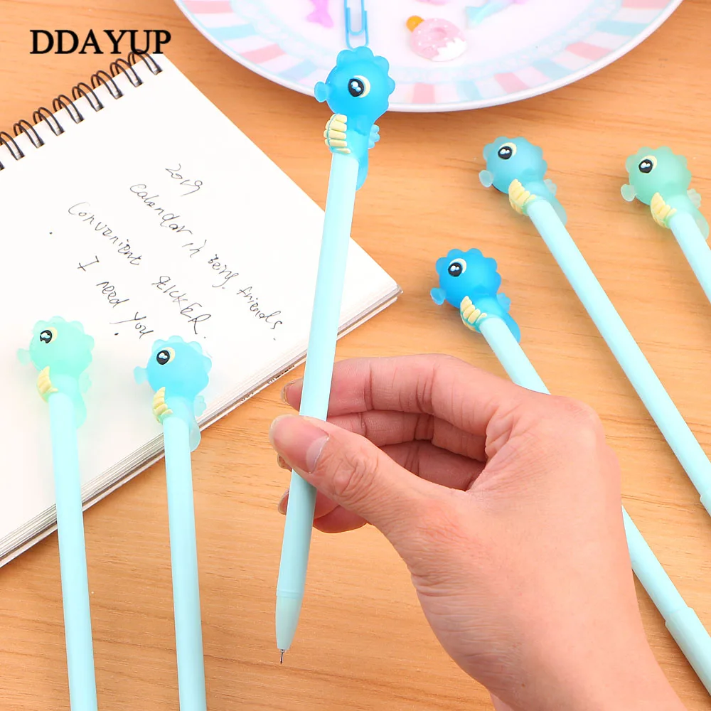 

2Pcs Kawaii Cute Cartoon Seahorse Gel Pen School Office Supplies Stationery Gel Pen Creative Gift