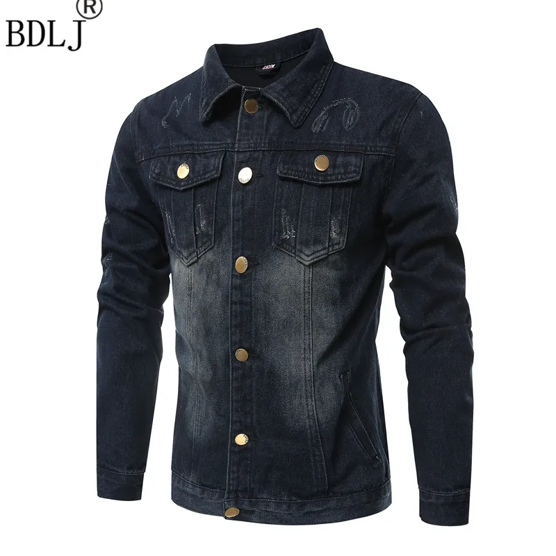 BDLJ 2017 Мужская джинсовая куртка Высококачественная модная брендовая одежда