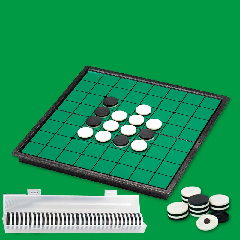 Детские развивающие игрушки магнитные складные переворачивающиеся шахматы пять в ряд Go с черно-белой шахматная фигура