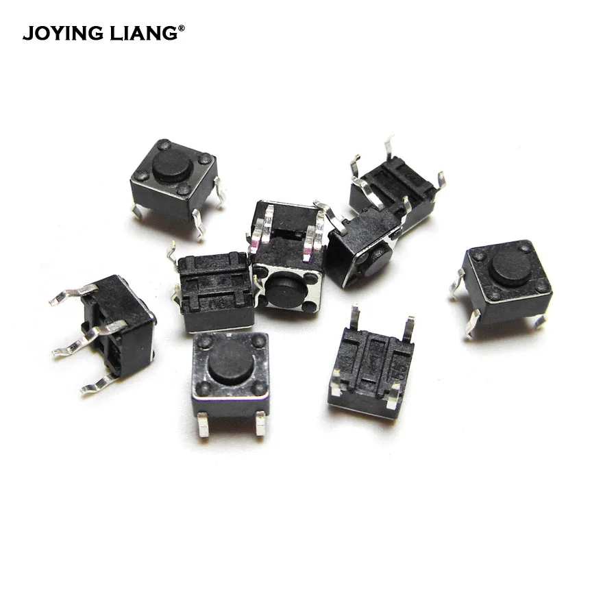 JOYING LIANG 10 шт./лот 6*6*4 3 микро квадратные черные кнопочные переключатели медная