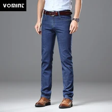 Бренд Vomint, лидер продаж, классические мужские повседневные узкие джинсы, Мужские вымытые Стрейчевые джинсы, качественная посадка, свободная талия, джинсы для джинсов 1836