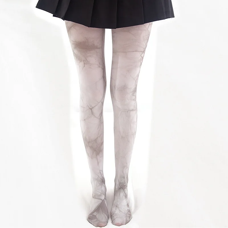 Бархатные женские колготки с галстуком для ночного клуба - Цвет: grey pantyhose