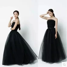 Black white gauze skirt long evening font b dress b font bitter fleabane bitter fleabane font