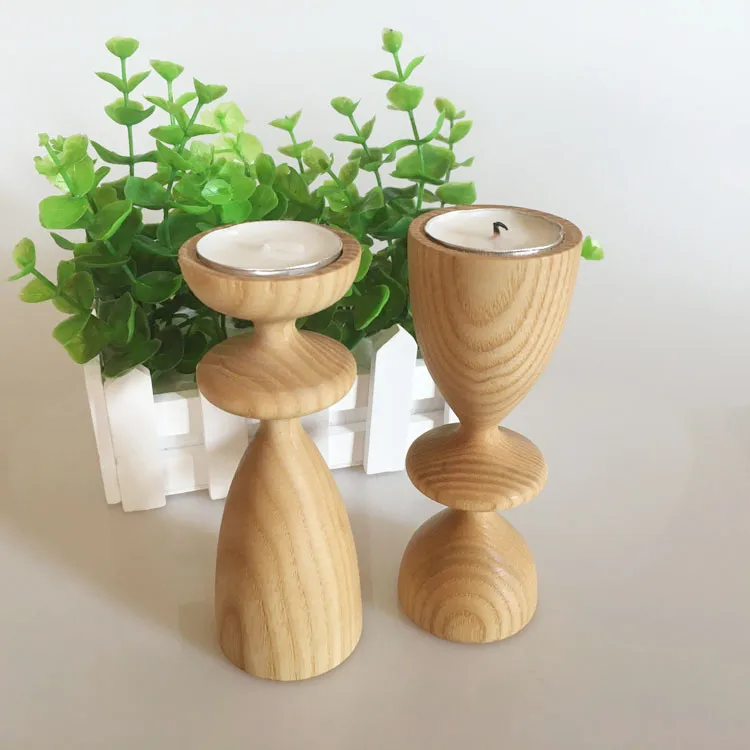

Elegant Natural Wooden Candlestick Wedding Party Decor