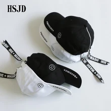 Новинка, бейсбольная кепка на молнии со смайликом и вышитыми буквами, бейсболка с длинным ремнем, бейсболки для женщин и мужчин, регулируемая уличная модная кепка