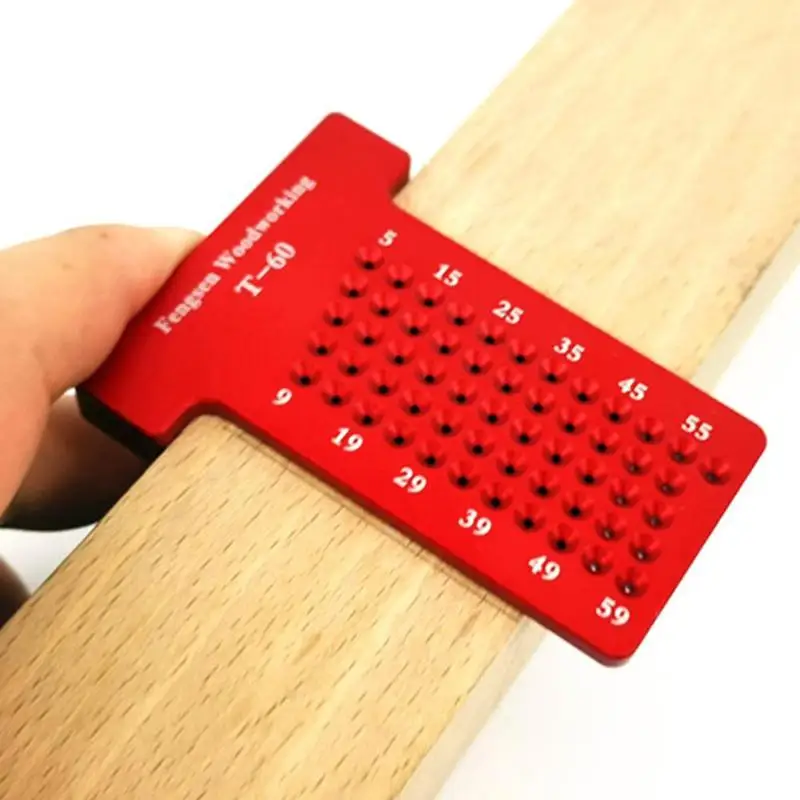 

T60 T-type Ruler Hole Scribing Measuring Wood Gauge Woodworking Scriber