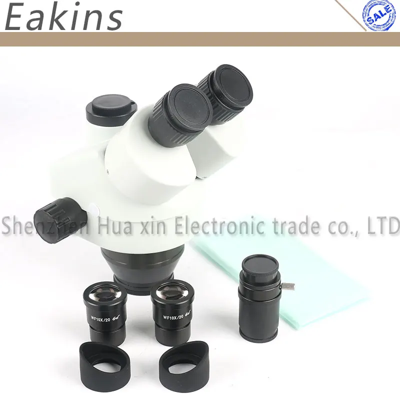 

7-45X Simul Focal Continuous Zoom Trinocular Stereo Microscope Head Industrial Magnification For Phone CPB Repair