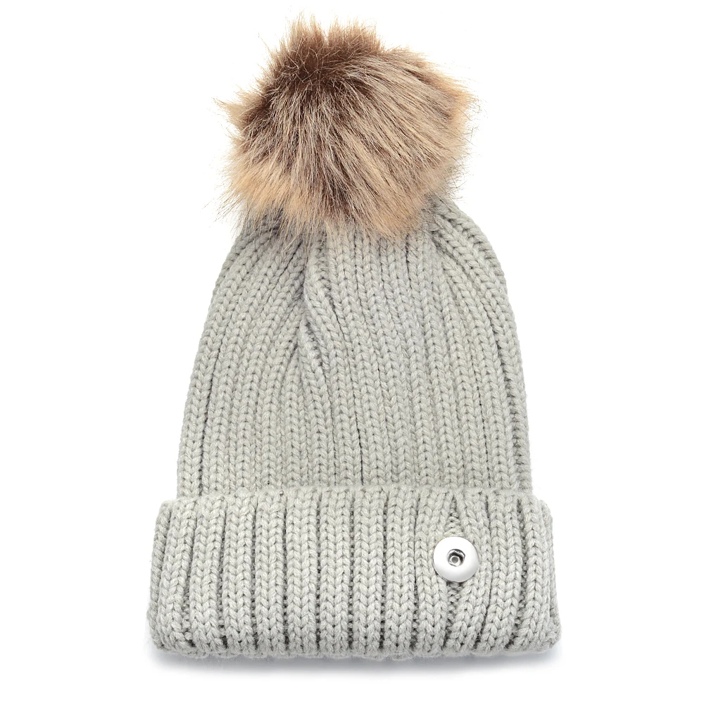 4 цвета зимняя вязаная шапка подходит для 18 мм GingerSnaps ювелирные изделия NN-701