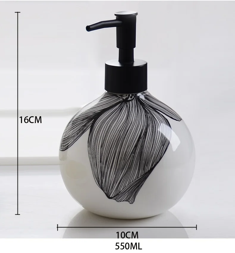 Bone Porcelain Hand Washing Fluid Bottle Bath Fluid Bottle Handmade Shampoo Packing in Household Bathroom (4)