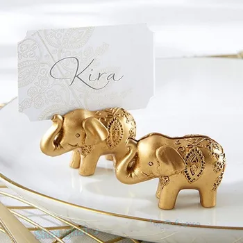 

100pcs/lot Lucky Elephant Place Card Holder Holders Name Number Table Place Wedding Favor Gift Unique Party Favors supplies