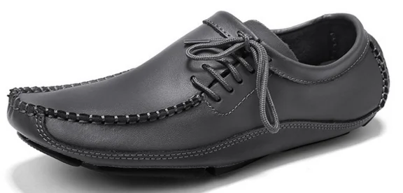 

New Men Summer Autumn Genuine Leather Loafers Male Breathable Lace-Up Garden Peas Shoes Cowhide Flats Driving Doug Footwear D644