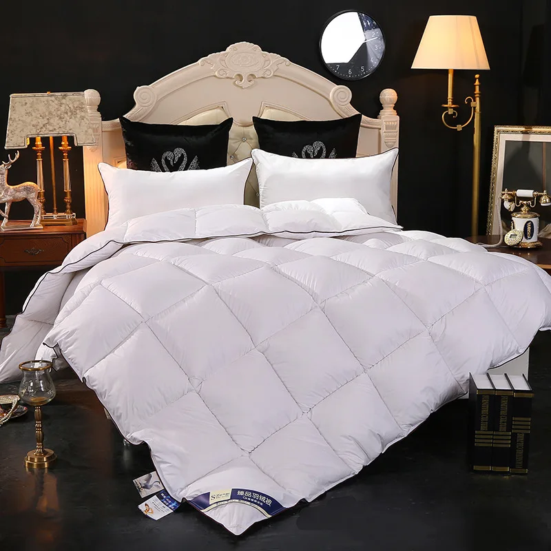 Hot Cotton Velvet Winter Warm Gray Duck Down Duvet Quilt Double Single