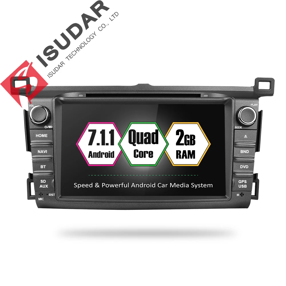 

Isudar Car Multimedia player 2 din Auto DVD android 7.1.1 8 Inch For Toyota/RAV4 2013- Quad Core 2GB RAM 16GB ROMRadio FM GPS
