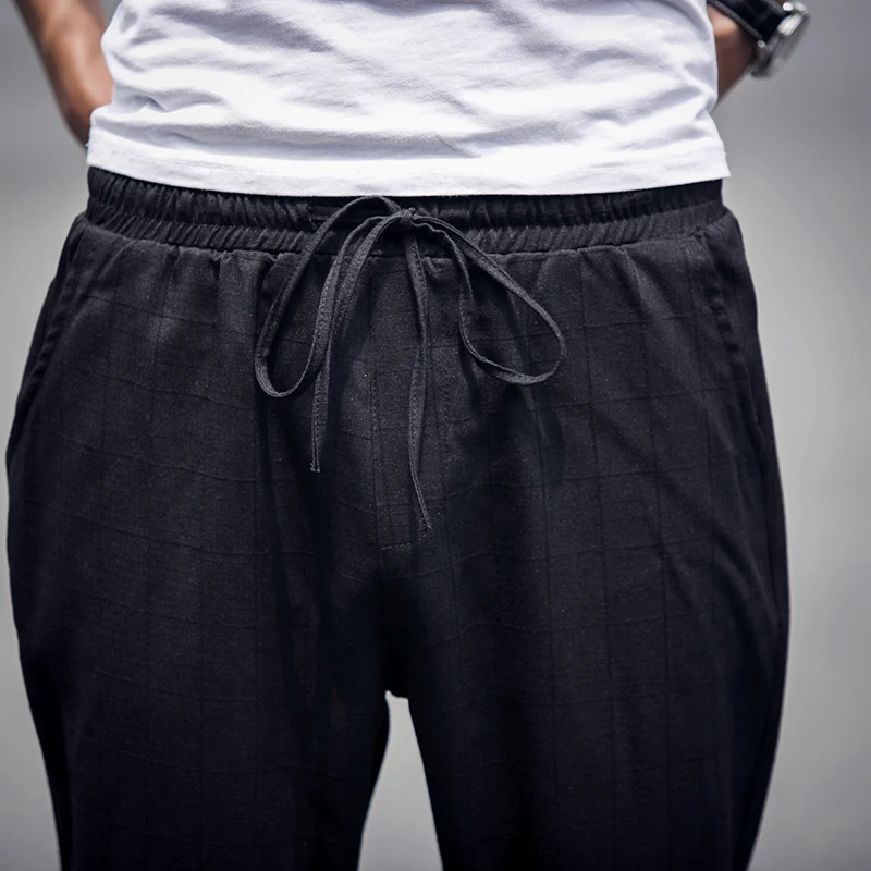 Новинка, летние клетчатые мужские укороченные штаны, повседневные тонкие мужские штаны для бега, M-3XL AYG225