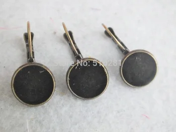 

Free shipping !! Bluk 1000pcs/lot 12mm Antiqur Bronze Earring hooks Flat Round Tary Pad Nickel Free Earring Findings Z-3271