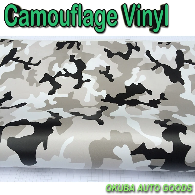 Buy Black White Snow Camo Vinyl Car Wrapping Camouflage Film Urban Camouflage