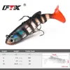 FTK Fishing Soft Lures 1pcs 6/8/10cm With T Tail Pike Soft Lure Treble Hook Baits Artificial Bait Jig Head Crankbait 3D Eyes ► Photo 3/6