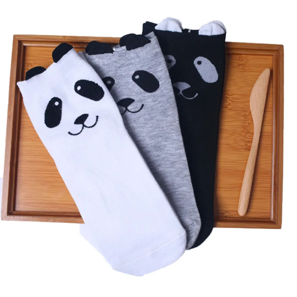 Хлопок Повседневное милый прекрасный мультфильм животных с принтом панды для девочек подростков лодыжки-высокие носки