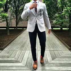 Casual Smart Grey Business Men Suits Groom Tuxedos Man Blazers 2Piece Coat Black Pants Notch Lapel Terno Masculino Evening Party Casual Smart Grey Business Men Suits Groom Tuxedos Man Blazers 2Piece Coat Black Pants Notch Lapel Terno Masculino Evening Party