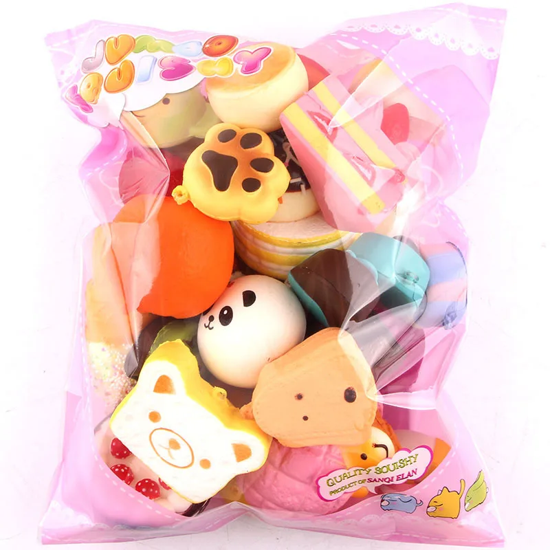 

10Pcs/Lot DIY Kawaii Squishy Jumbo Panda Baby Slow Rising Squishy Charm Soft Bread/Cake/ice Cream/Banana Mobile Phone Strap Kids