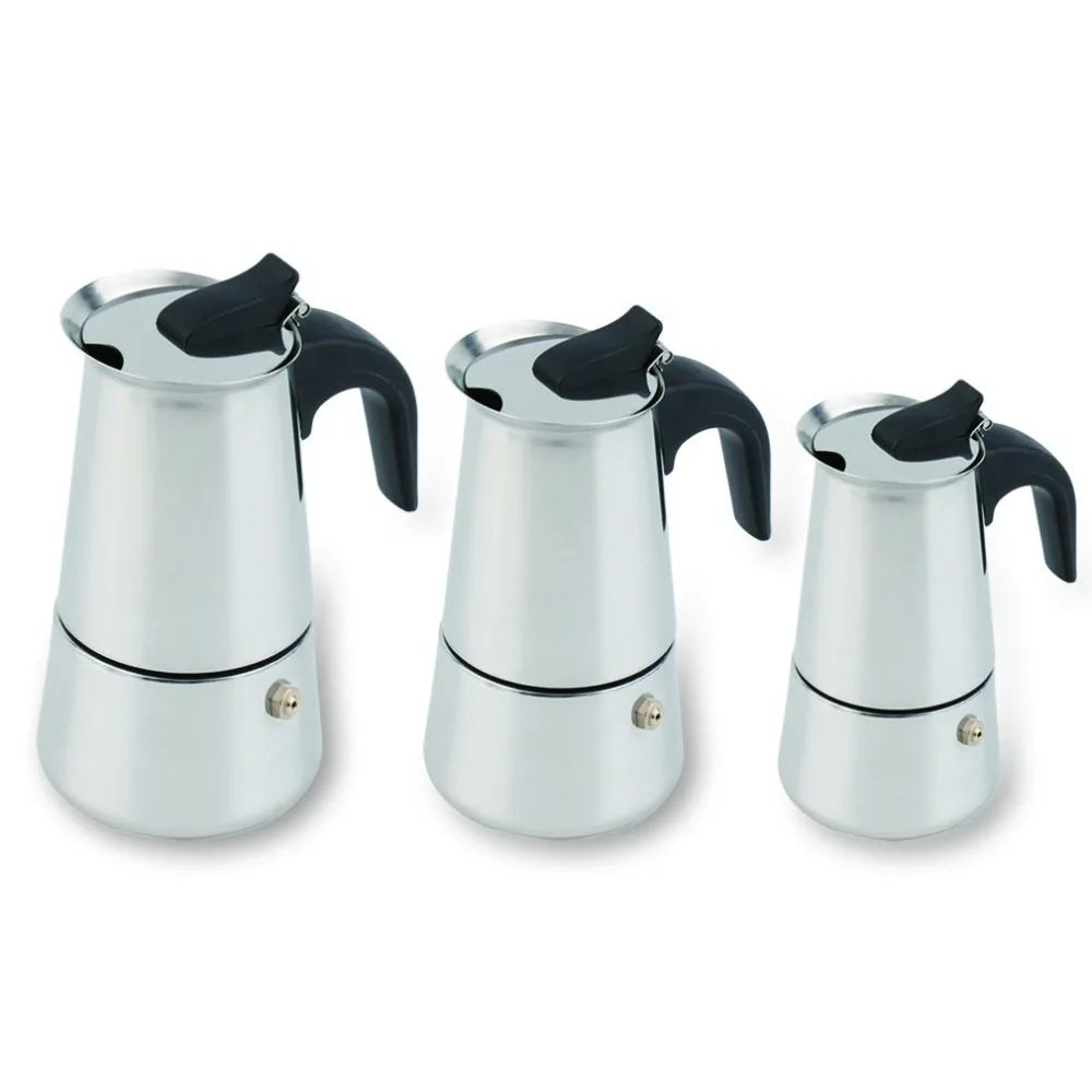 

2/4/6 Cups Moka Coffee Kettle Maker Moka Pot Espresso Kettles Stovetop Coffee Makers Semi-Automatic Coffee Tea Percolators