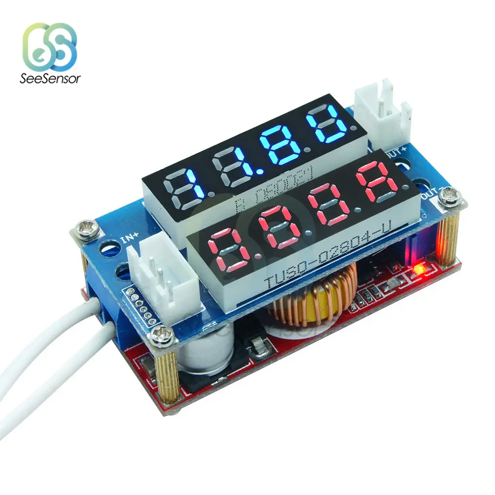 

CC CV Red Blue Step Down Max 5A Digital Voltmeter Ammeter Display LED Drive Board for Arduino Adjustable Receiver Charge Module