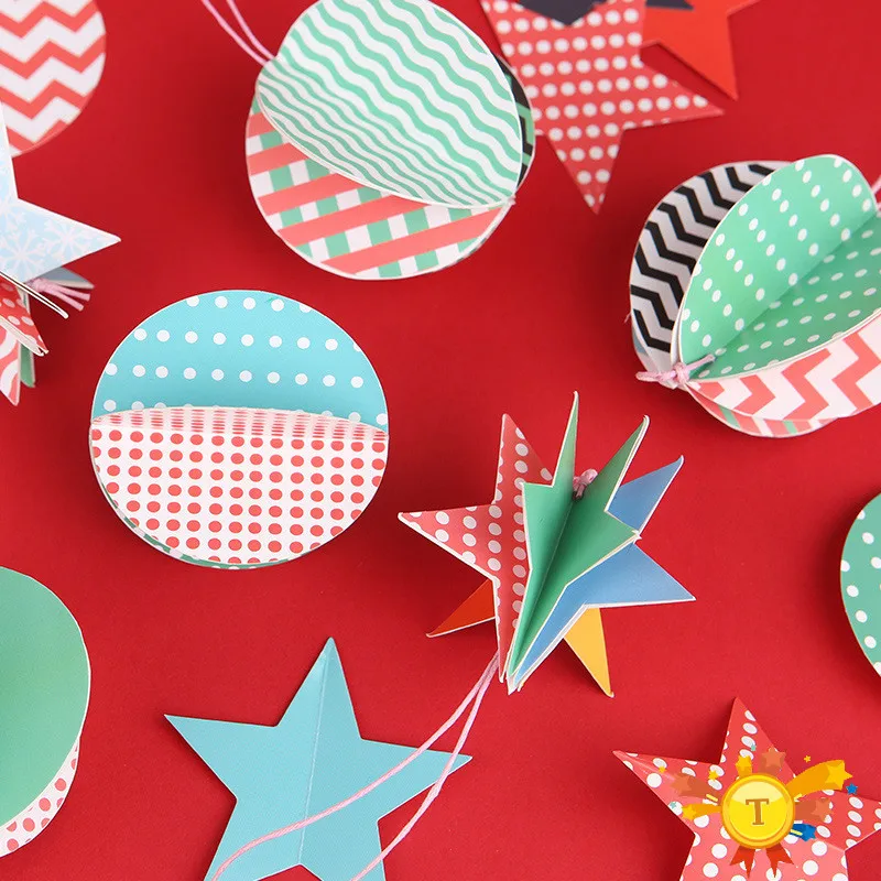  Children's paper cut origami Set Christmas decoration baby handmade DIY kindergarten Christmas gift