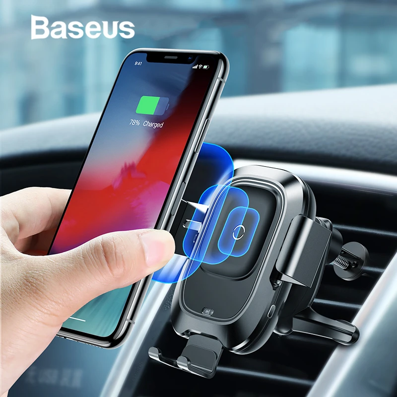

Baseus Qi Car Wireless Charger for iPhone Xs X 8 Intelligent Infrared Sensor Fast Wireless Charging Car Phone Holder For Samsung