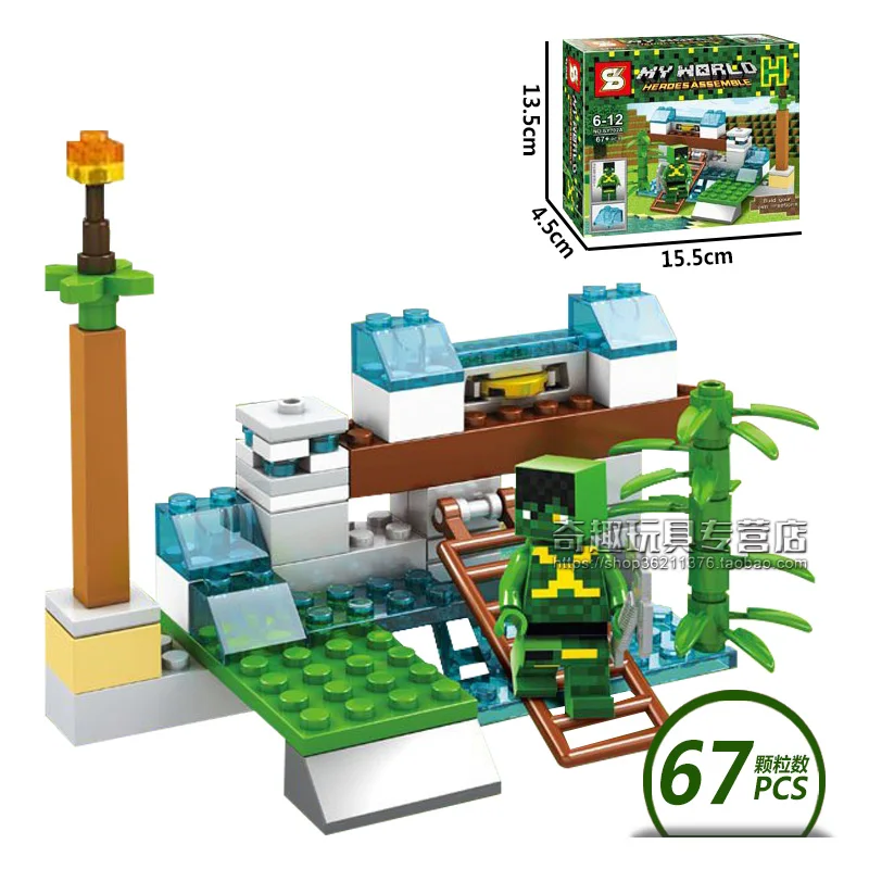 Minecraft Legoings My World Block Zombie Steve Wither building model kits Toy Action Figure Toys For Children Figures
