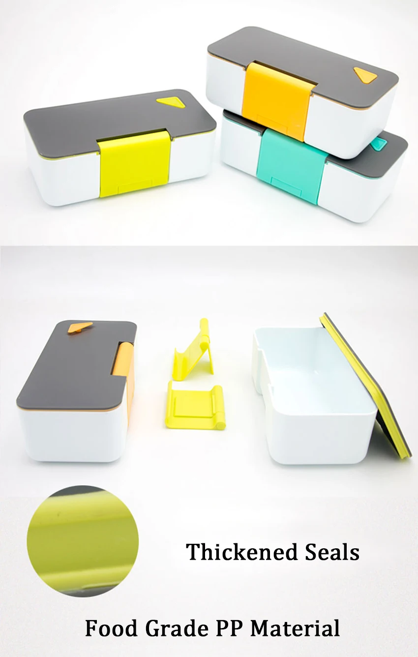 LIYIMENG 650ML Creative Phone Stand Lunch Box  Microwave Heating Portable Dinner LunchBox For Kids Picnic Office Workers School24