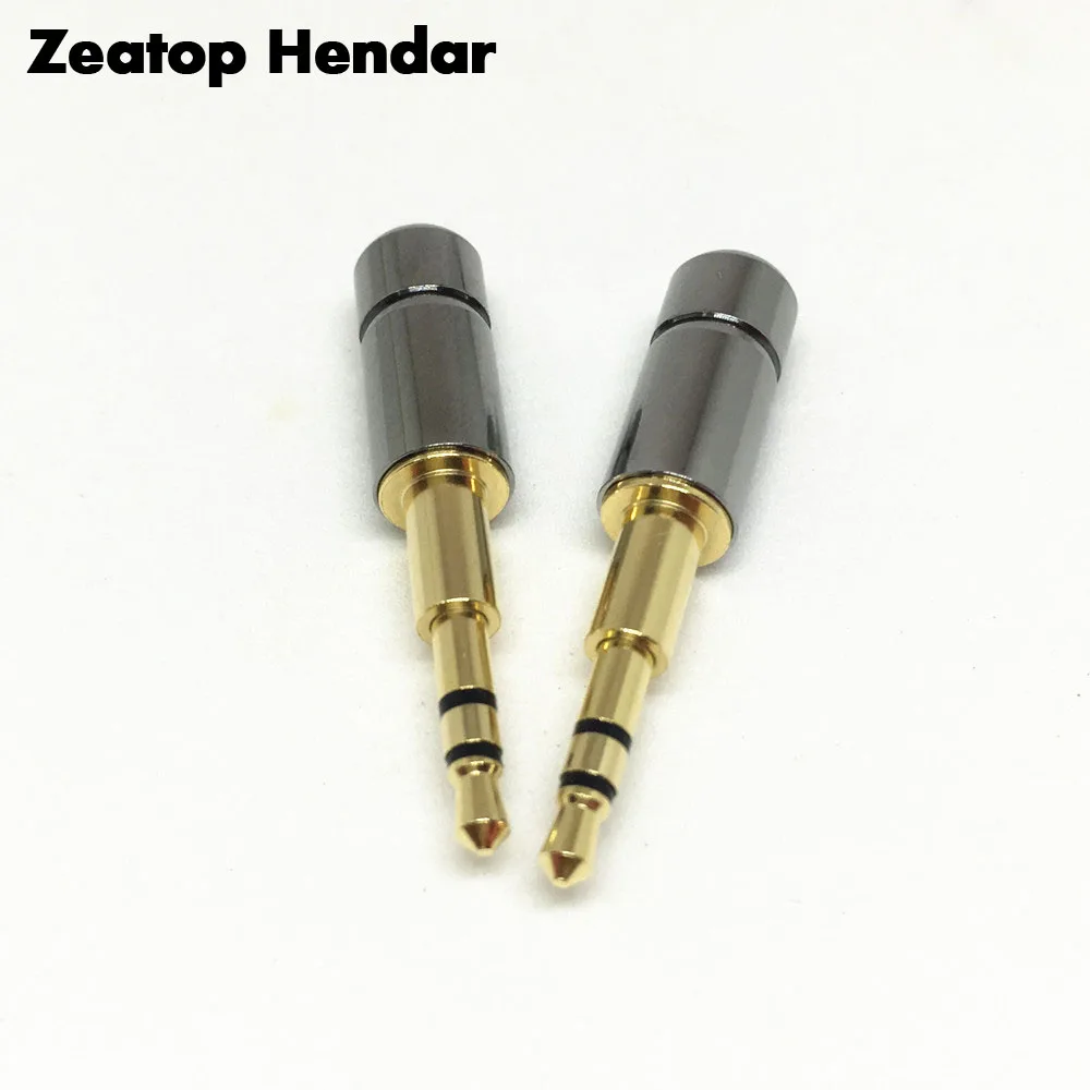 100Pcs Gold Copper Mini 2.5mm Male 3Pole Stereo Jack Audio Longer Plug