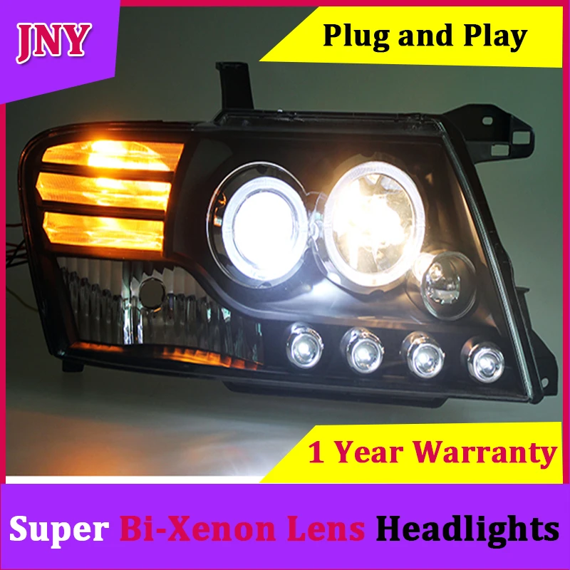 JNY автомобиль лампа для Mitsubishi Pajero V73 фары 2000-2012 светодио дный Angel eyes DRL фар