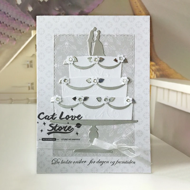 Пирог на день рождения или свадьбу металлические Вырубные штампы трафареты для поделок бумажные карточки для скрапбукинга декоративное ремесло тиснение вырубки