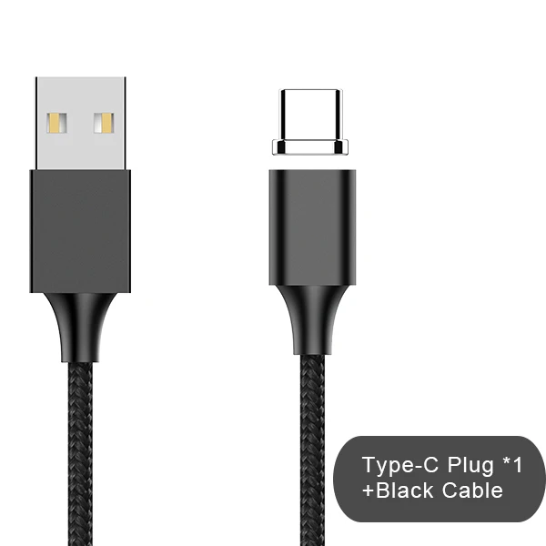 NOHON 3 в 1 Магнитный кабель для синхронизации данных 8 Pin для iPhone X 8 XS Plus Micro usb type C Быстрая зарядка для Xiaomi кабели зарядного устройства - Цвет: 1 Type-c black cable