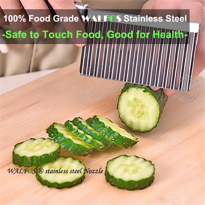 WALFOS Stainless Steel Potato Wavy Edged Knife Kitchen Gadget Vegetable Fruit Cutter Cooking Tools Kitchen Knives Accessories