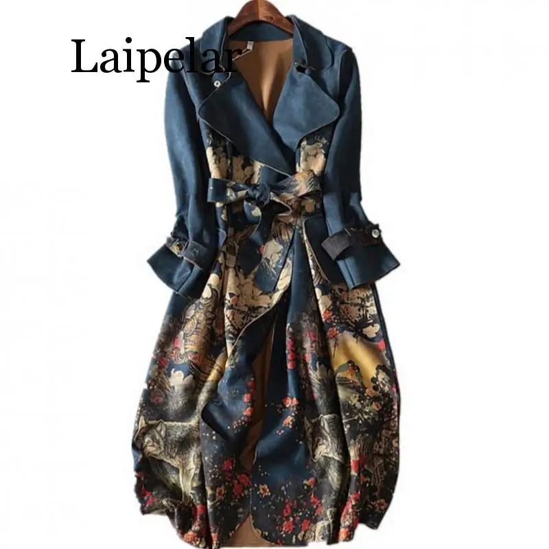 

Осенне-зимнее замшевое Женское пальто Laipelar с длинным рукавом